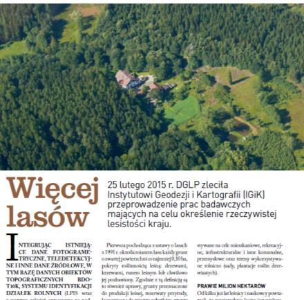 fotogrametrycznych Prawie 800 000 ha lasów