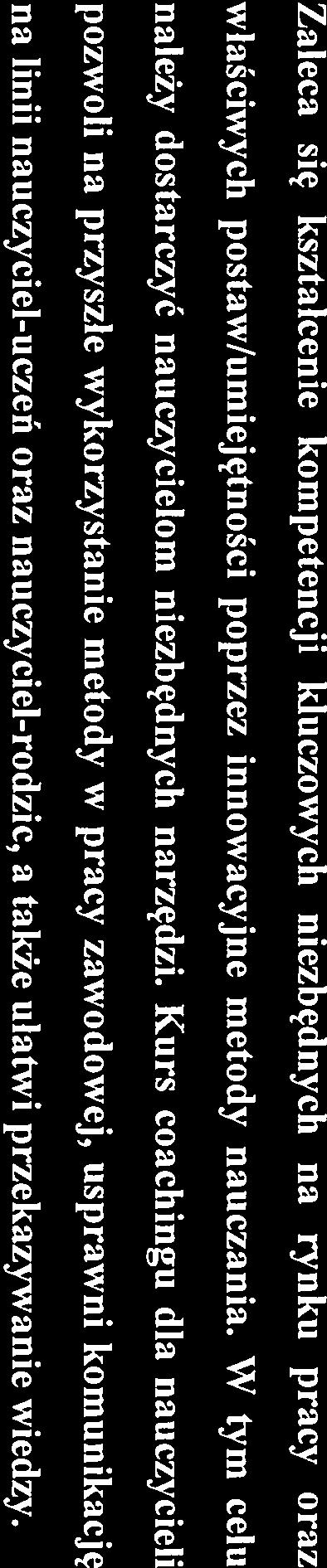 współpraca w grupie, kreatywność, innowacyjność) Proponowane formy wsparcia dla uczniów: I. Zajęcia rozwijające kluczowe kompetencje ( Team working ) II. Doradztwo edukacyjno-zawodowe III.