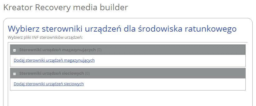 Dodatkowe kroki dla trybu zaawansowanego 12 5. Umieszczenie dodatkowych sterowników dla określonych kontrolerów magazynujących, kart sieciowych, lub innych urządzeń. Kliknij odpowiednie łącze.