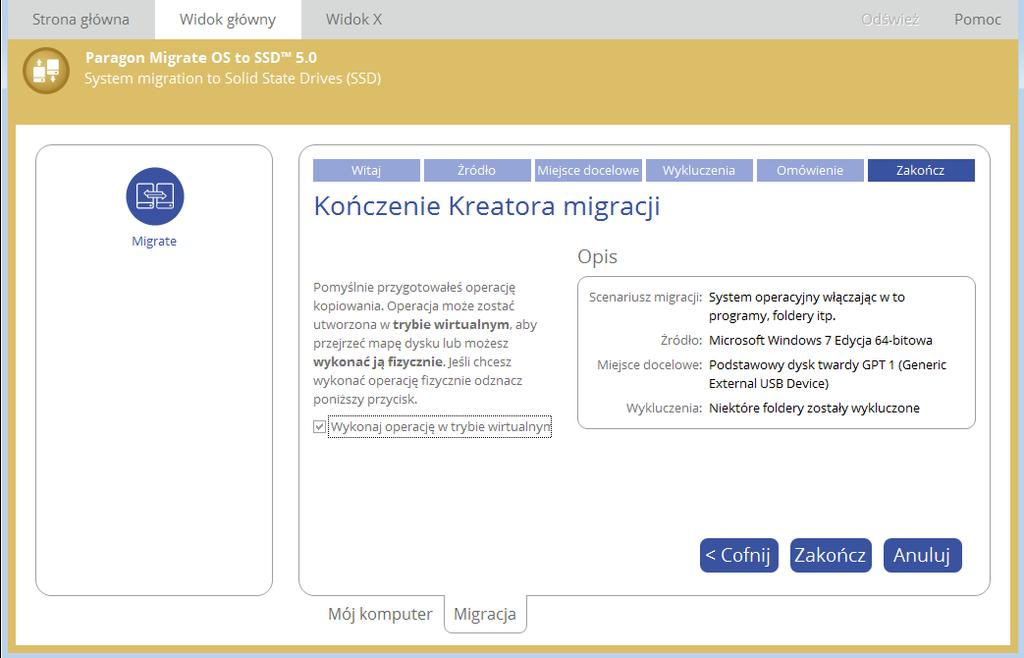 21 Jeśli docelowy dysk będzie rozruchowym GPT, zobaczysz kolejną opcję, która pozwoli na rozruch systemu operacyjnego na tym dysku. Możesz określić urządzenie rozruchowe za pomocą Korektora rozruchu.