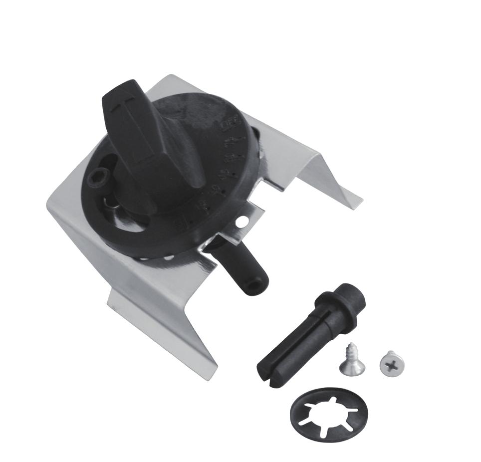 Plastikowo-metalowy mechanizm przepustnicy wentylacyjnej KIT-DS-CV Mechanizm przepustnicy KIT-DS-CV wykonany jest z blachy ocynkowanej oraz elementów z tworzywa PVC.