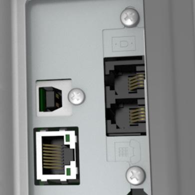 2 Port LINE Podłączanie drukarki do aktywnej linii telefonicznej przez standardowe gniazdo ścienne (RJ-11), filtr DSL, adapter VoIP lub dowolny inny adapter umożliwiający dostęp do linii