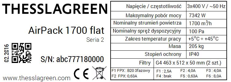 Dokumentacja techniczna central wentylacyjnych AirPack 1700 1.