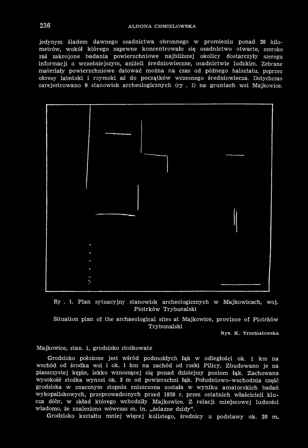 Zebrane materiały powierzchniowe datować można na czas od późnego halsztatu, poprzez okresy lateński i rzymski aż do początków wczesnego średniowiecza.