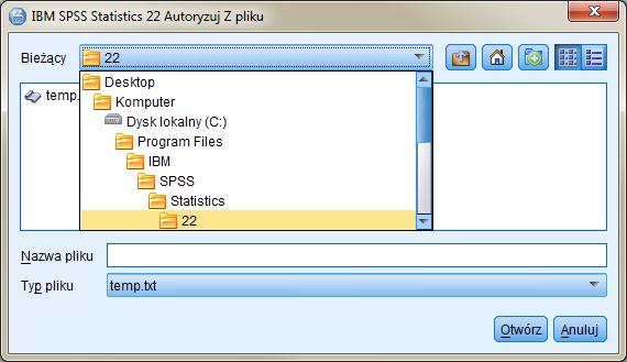 12 Opcjonalna instalacja innych komponentów Instalacja innych komponentów uzupełniających do systemu IBM SPSS Statistics 22 jest opcjonalna i zależna od potrzeb analitycznych oraz innych uwarunkowań