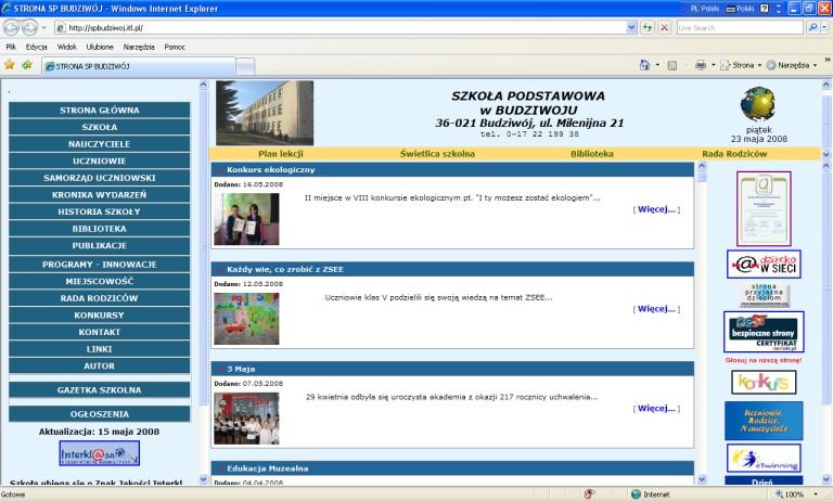 Szkoła Podstawowa w Budziwoju Bardzo dobrze przygotowane publikacje nauczycieli umieszczone na popularnych serwisach
