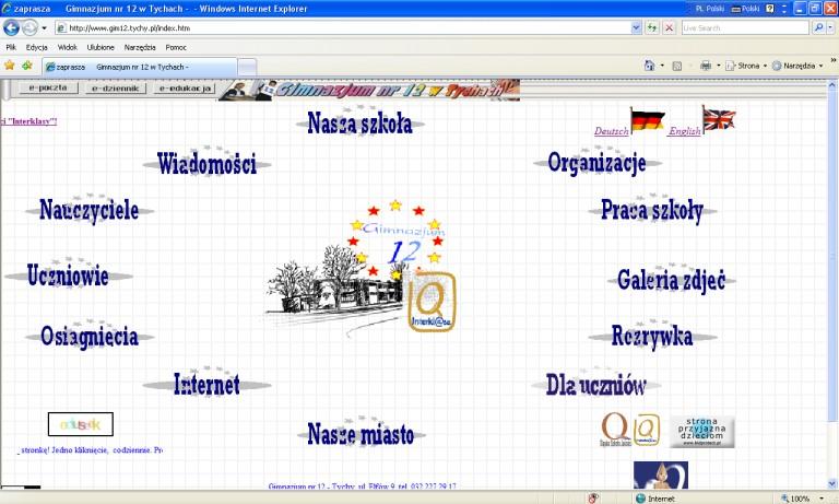 Gimnazjum nr 12 w Tychach Ciekawie prowadzony serwis www Bardzo dobrze