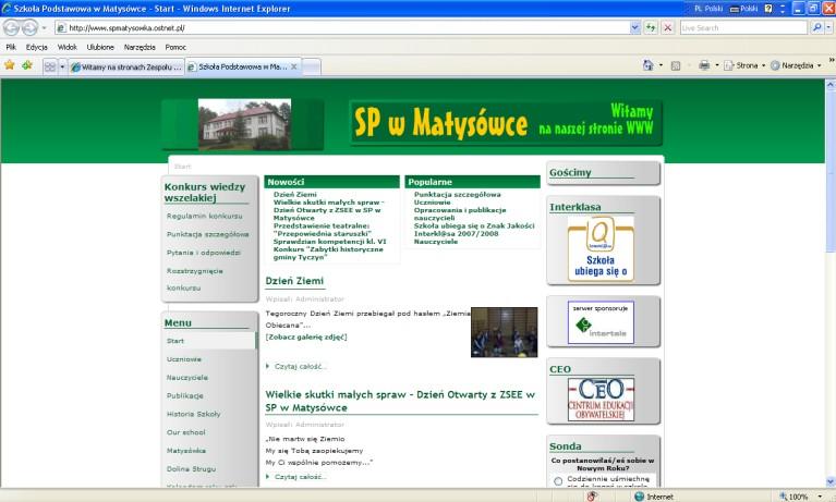 Szkoła Podstawowa w Matysówce Bardzo dobrze przygotowane publikacje