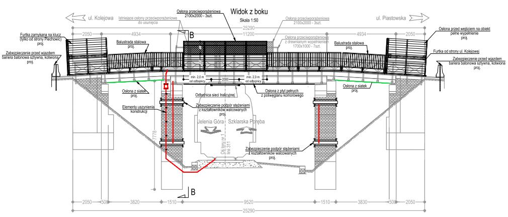 150 Józef Rabiega 4. PROJEKT I REALIZACJA TYMCZASOWEGO ZABEZPIECZENIA WIADUKTU 4.1. Prace zabezpieczające Z racji zbliżającego się terminu (18 19.01.2014r.