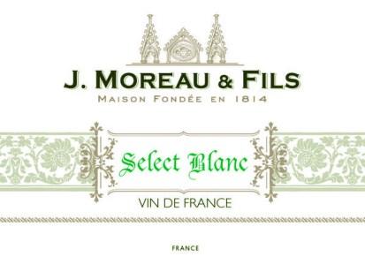 WHITE WINES France Select Moreau Blanc Demi - Sec półwytrawne 60,00 Vin de Table, J. Moreau & Fils - France Przejrzysty złoty kolor.