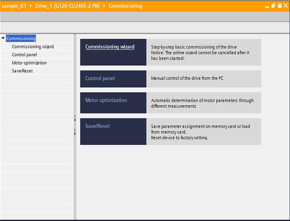 Testowanie i optymalizowanie napędu 7.2 Testowanie przy pomocy Control panel 7.