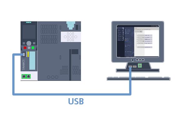 Podłączenie napędu do PC 2 2.1 Połączenie przez USB Podłączenie poprzez USB Napęd musi być podłączony do PC w celu przeprowadzenia kompletnego uruchomienia.