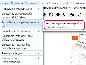 5 Sprawy dotyczące ochrony środowiska Moduł udostępnia informacje w zakresie spraw dotyczących ochrony środowiska, są to następujące rejestry.