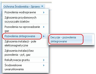 5.3 Pozwolenia zintegrowane W celu wyszukania zarejestrowanych decyzji należy skorzystać z przycisku wyszukiwania -.