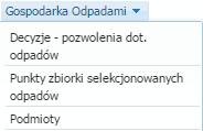 odpowiednia dla danej pozycji lista.