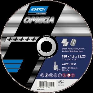 OMEGA PREMIUM NORTON Omega to najwyższa klasa narzędzi ściernych marki Norton przeznaczona do wszystkich rodzajów zastosowań w przemyśle wytwórczym, szczególnie polecana do obróbki stali