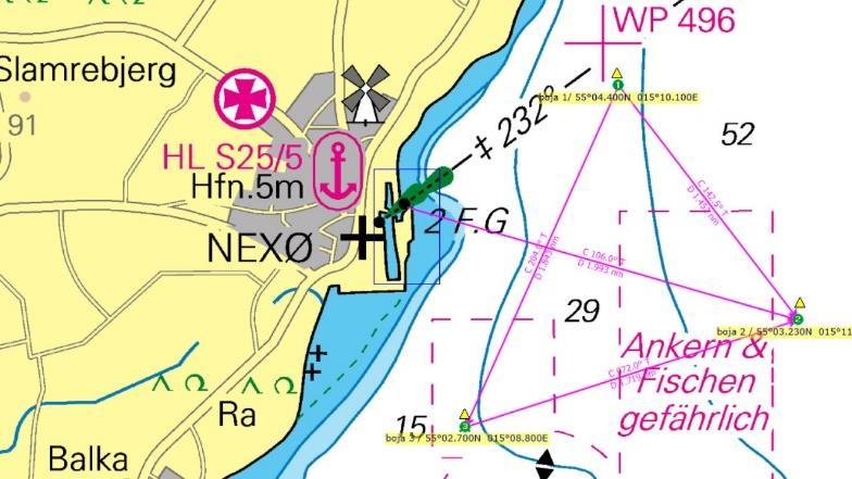9. TRASY WYŚCIGÓW 9.1. WYŚCIG I Dziwnów Nexo, trasa offshore lewoskrętna, przybliżona długość wynosi około 65 Nm na wiatr boja rozprowadzająca, 9.2.