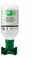 BUTELKA 1 X 1000 ML, DUO, PIKTOGRAM Sterylnie zamknięta butelka (płuczka) z roztworem do płukania oczu oraz uchwytem i piktogramem do powieszenia na ścianie. Nie wymaga czyszczenia ani konserwacji.