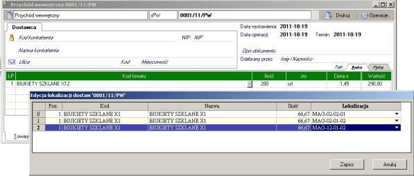 Wst p Dodatek umo liwia ewidencj lokalizacji magazynowych oraz przypisywania ich do dostaw towarów.