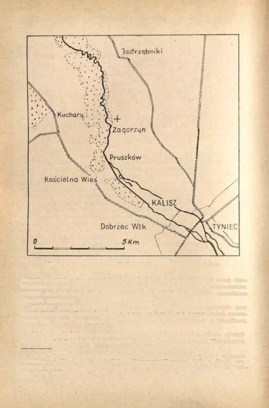 332 KRZYSZTOF DĄBROWSKI Ryc. 1. Zagorzyn, pow. Kalisz. Szkic sytuacyjny stanowiska różnych głębokościach, przeważnie od 0,20 do 0,30 m w warstwie ziemi ornej.