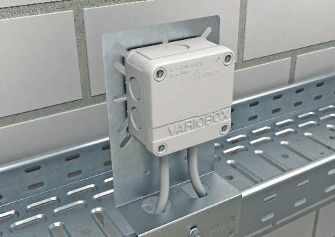 Pomoc przy projektowaniu: puszki odgałęźne Pomoc przy montażu - puszka odgałęźna Variobox Puszki odgałęźne z bezhalogenowego, termoplastycznego tworzywa sztucznego są dostępne w dwóch rozmiarach.