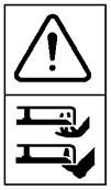 POLSKI PL SYMBOLE Na maszynie znajdują się następujące symbole. Ich zadaniem jest przypominanie o zachowaniu ostrożności i uwagi podczas jej używania.