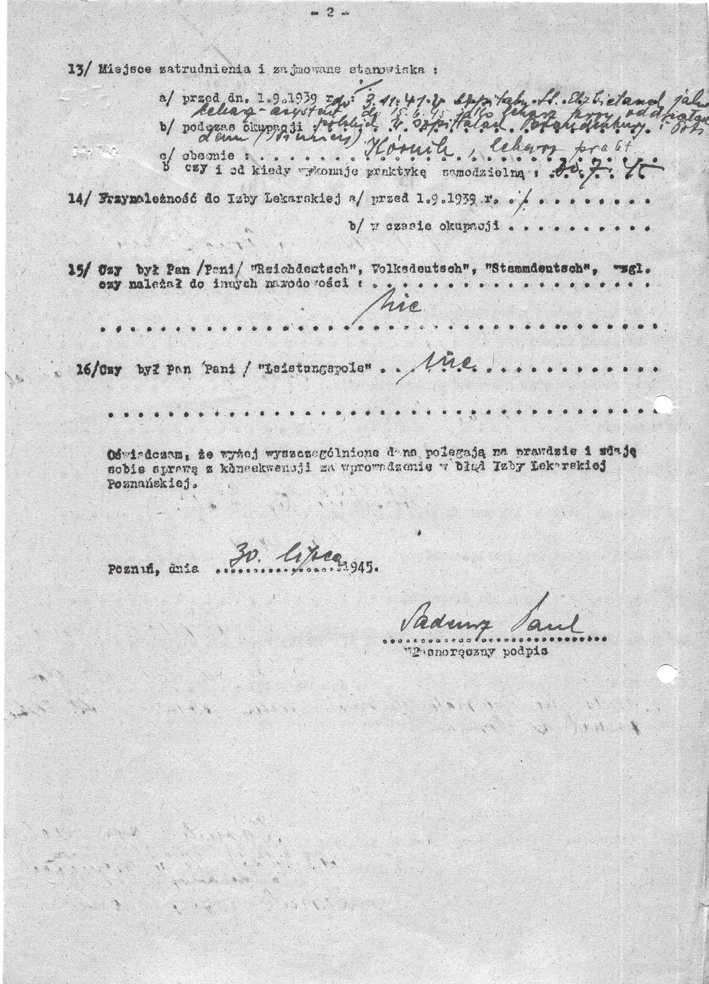 Andrzej Kierzek, Michał Pabiszczak 53 Kwestionariusz Tadeusza Paula (strona 2) (Dział Sta