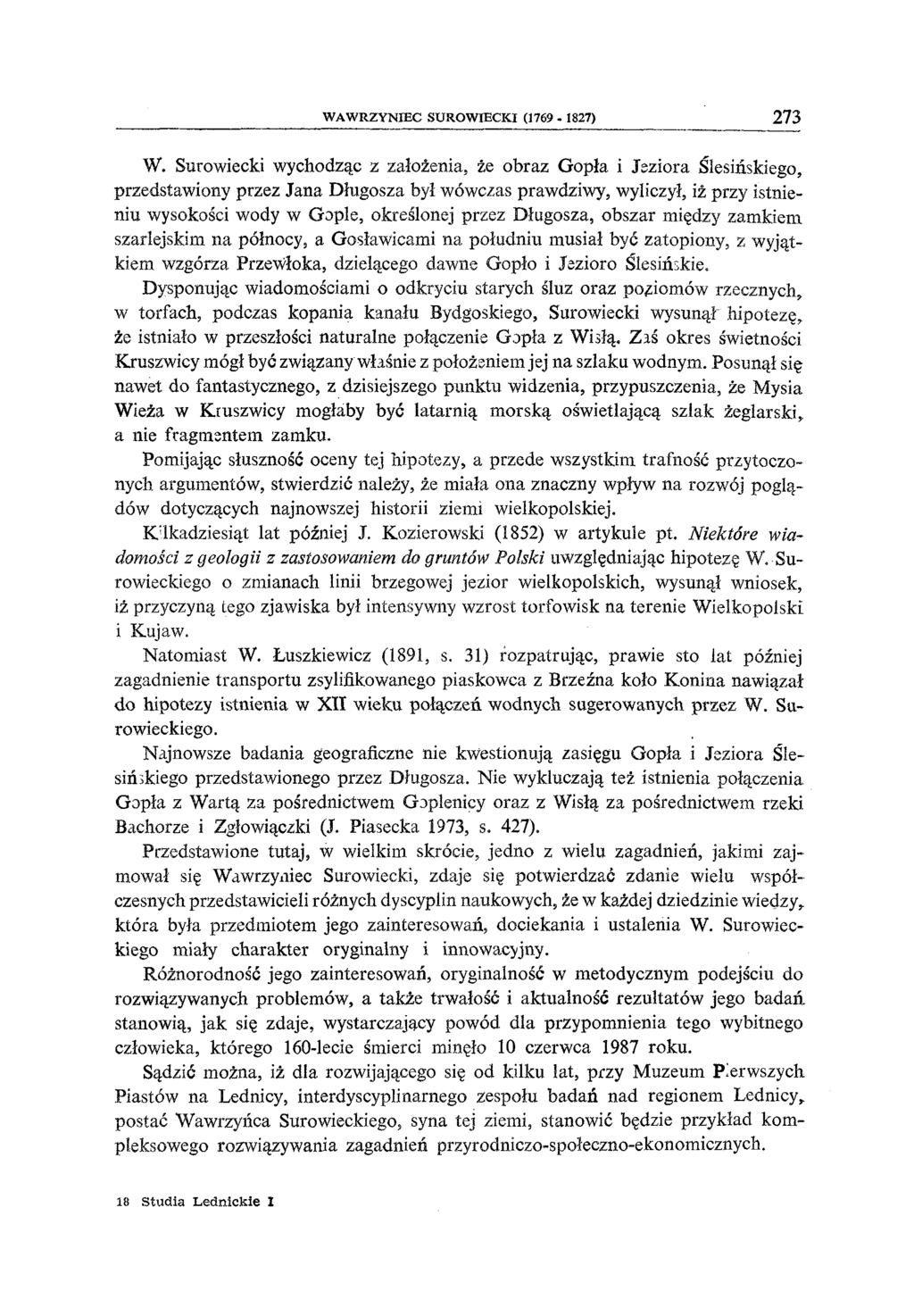 W AWRZYNIEC SUROWŒCKI (1769-1827) 273 W.