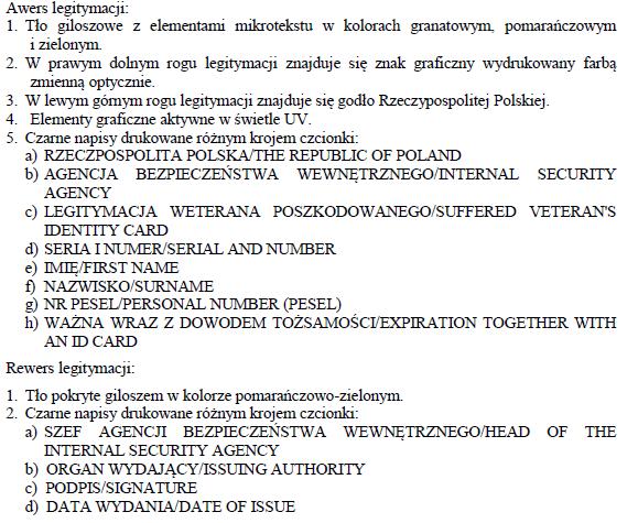 pozioma w postaci karty o wymiarach 54 mm x 86 mm, wykonana na papierze