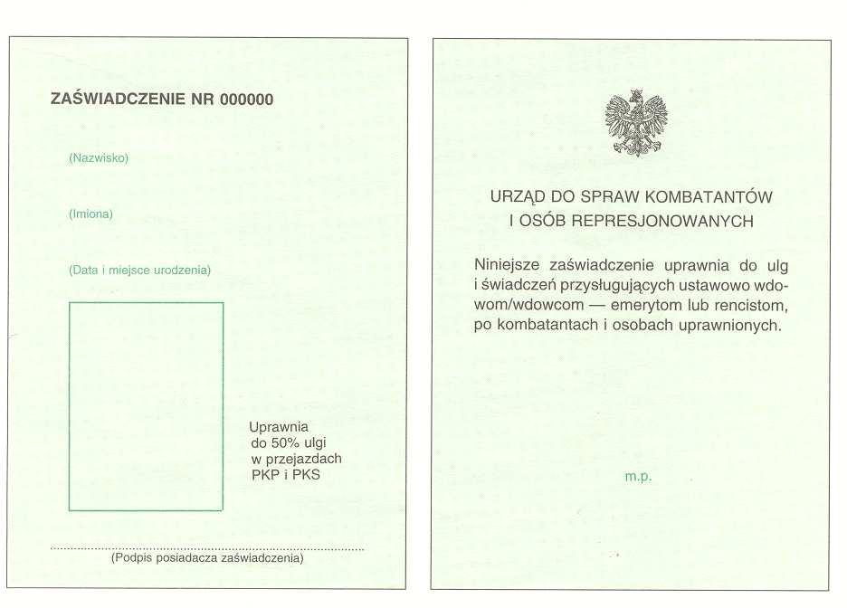 Wzór nr 51 do 22 WZÓR ZAŚWIADCZENIA O UPRAWNIENIACH