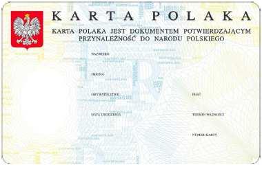 WZÓR KARTY POLAKA Wzór nr 64 do 28 AWERS: REWERS: Objaśnienia: Karta Polaka jest spersonalizowaną przy użyciu wielkich liter