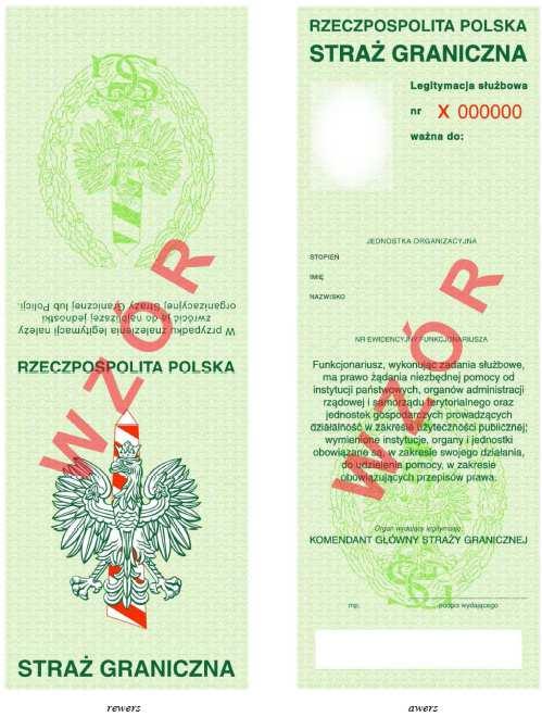 CZĘŚĆ WEWNĘTRZNA LEGITYMACJI Wzór nr 3 (2) do 16