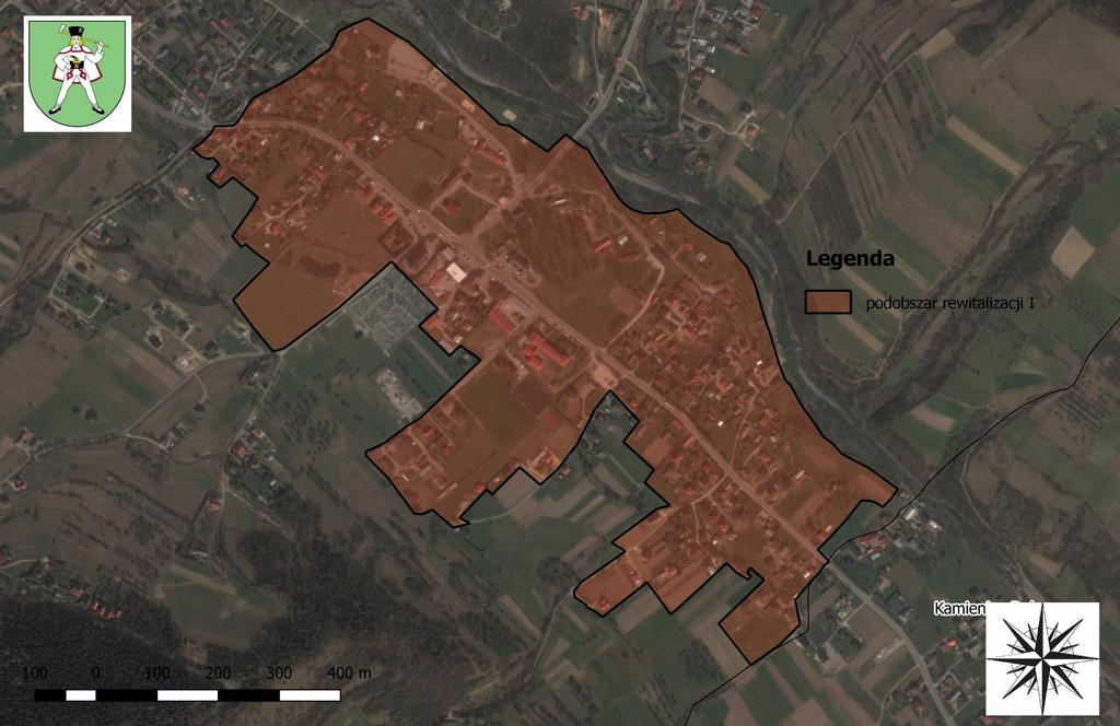 Mapa 3 Poglądowe granice wyznaczonego podobszaru rewitalizacji I na terenie