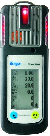 Prace pożarowo niebezpieczne Rozwiązania Dräger detekcja gazów Dräger X-am 5600 osobisty miernik wielogazowy, możliwość jednoczesnej detekcji do 6 gazów, detekcja gazów wybuchowych zarówno od 0 100%