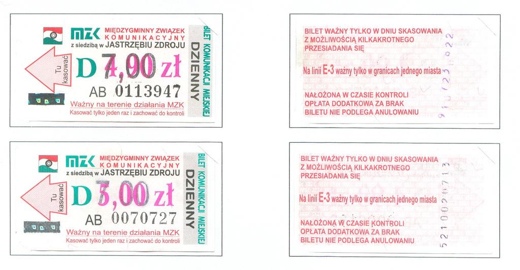BILETY DOBOWE Od 1 grudnia 2003r.