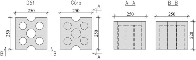 333x180x199 II 6NFD 250x250x220 Element murowy nr VIII