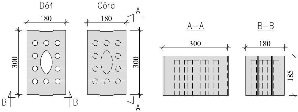 250x180x220 ELEMENTY MUROWE UŻYTE W BADANIACH Element murowy