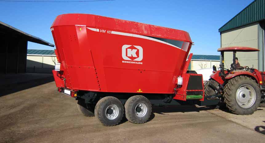 Wozy paszowe z dwoma ślimakami przenośnik poprzeczny VM-2 SB Feeder VM-2 S / SB / SB M Może być zamontowany w resorowaną oś tandemową z hamulcami hydraulicznymi lub pneumatycznymi.