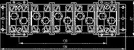 Złączki wielotorowe / Multiple Level Terminal Blocks / Многоконтактные клеммы 450 V Złączki gwintowe 4- i 5-cio torowe do przewodów o przekroju 6 95 mm² Mocowanie: do podłoża lub na szynie TS.