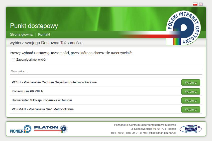 Możliwe opcje to między innymi logowanie z użyciem nazwy użytkownika i hasła czy logowanie z