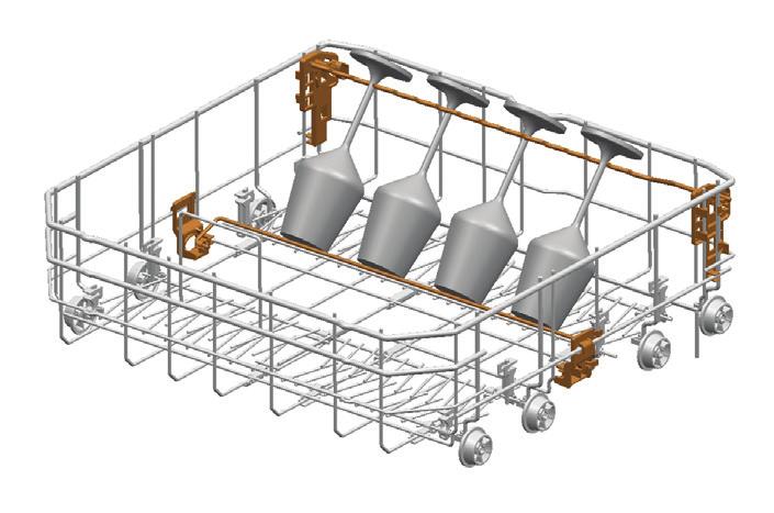 Lower Basket Glass Holder (w zależności od modelu) Lower Basket Glass Holder zmywarki do bezpiecznego zmywania szkieł dużych
