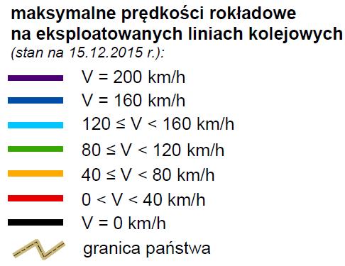 linii kolejowych pozwalających na ruch pociągów