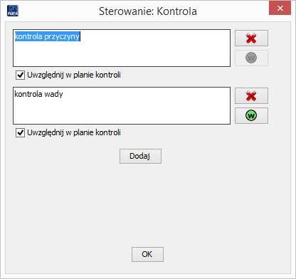 Tworzenie planów kontroli (1) 1. Uzupełnienie charakterystyk wyrobu i procesu w drzewie wad 2.