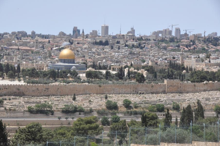 1. Plaza for Jewish prayers at the footsteps of the Wailing Wall, created in place where Maghreb quarter was demolished. Notice cased ramp leading to the Temple Mount. Phot.