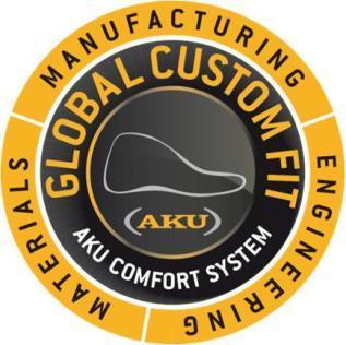 TECHNOLOGIE: GLOBAL CUSTOM FIT: Długoletnie doświadczenie produkcyjne firmy AKU zaowocowało powstaniem systemu Global Custom Fit, który zapewnia maksymalne dopasowanie się obuwia do stopy