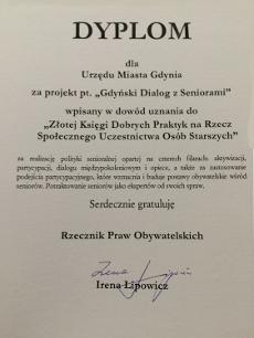 Gdynia nagrodzona za działania na rzecz seniorów 16.04.2015 Gdynia nagrodzona za działania na rzecz seniorów.