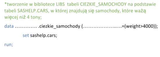 SORTSEQ - porządek sortowania inny niż standardowy (potrzebny np gdy chcemy wymusić porządek sortowania wg alfabetu polskiego) Ćwiczenie 14 Utworzyć tabelę LIBSAS.