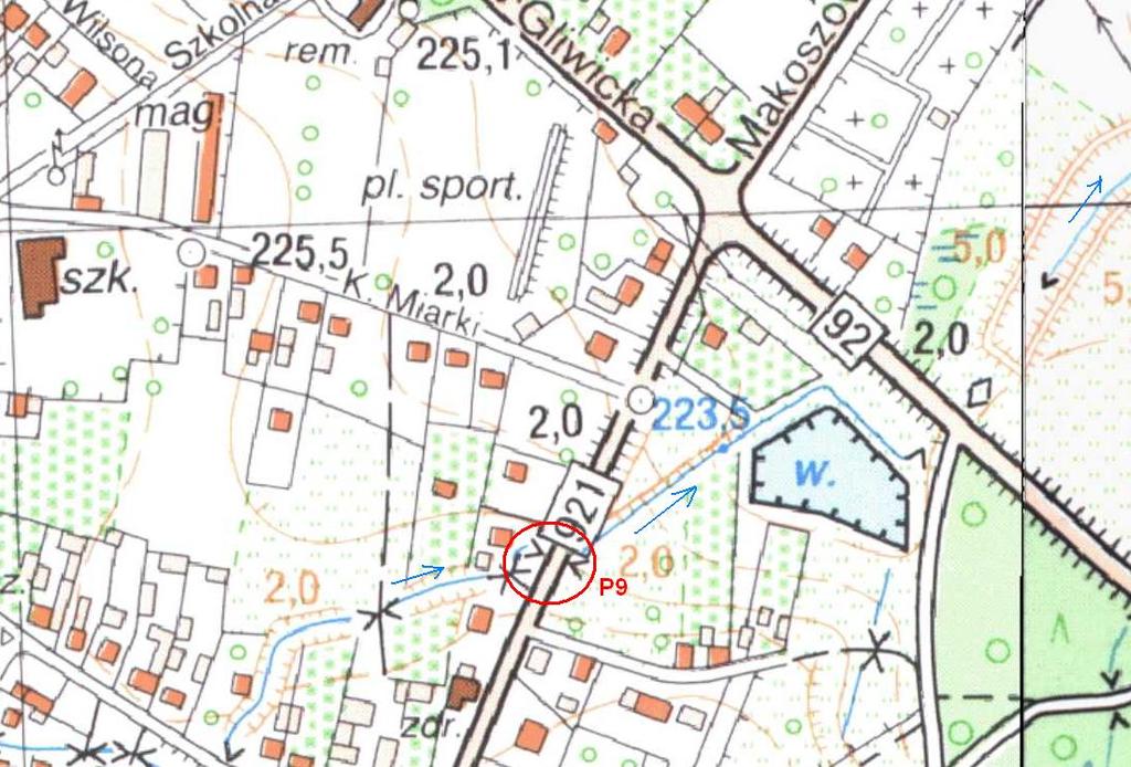 10. Przepust P9 na rowie w km 0+960, lewostronnym dopływie pot.