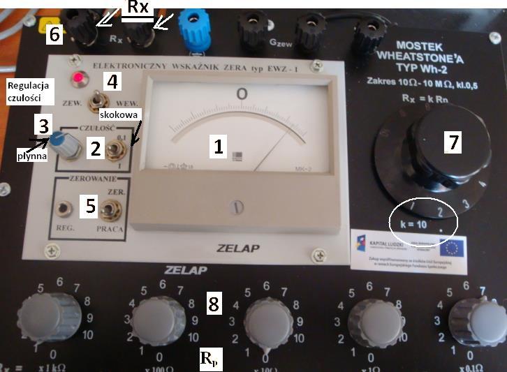 Laboratoryjny mostek Wheatstone a Przygotowanie mostka do pomiarów Na rysunku 6 