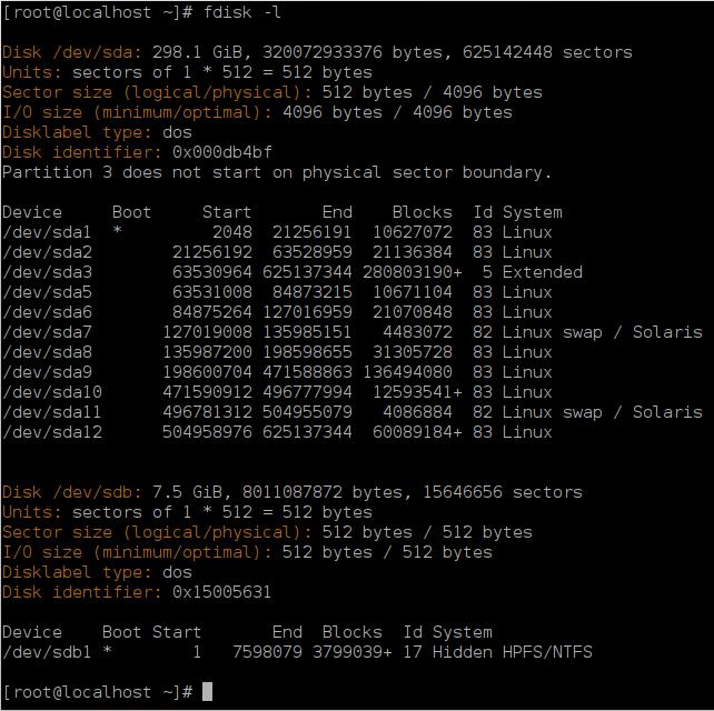 Alternatively, you can get the device name with the command dmesg: at end, you see the device name starting with sd, and sdd in this case: [72594.